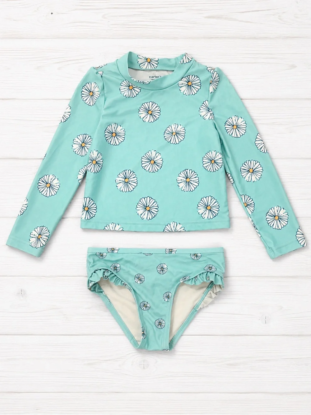 Carter’s Child of Mine Girls Daisy Rash Guard Swimsuit Set Size 5T